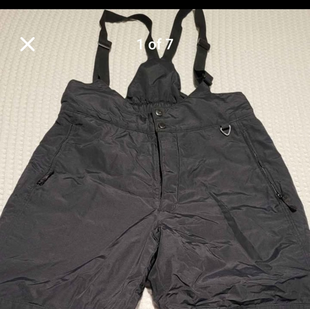 Black Snow Pants with Suspenders Columbia Brand